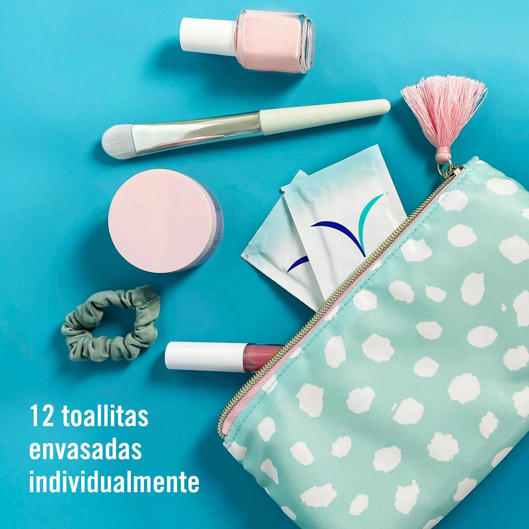 Pack of 12 intimate wipes, oat and chamomile, travel sachet