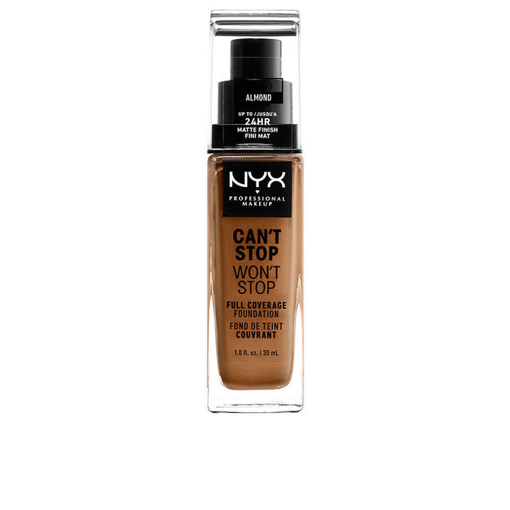 30 ml fluid high-coverage mattifying foundation in almond shade, unisex