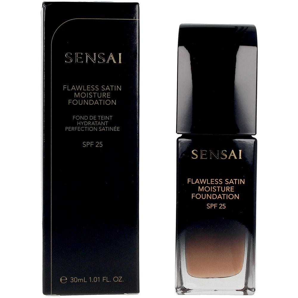30 ml pump bottle of satin moisture foundation, shade FS206 Brown Beige