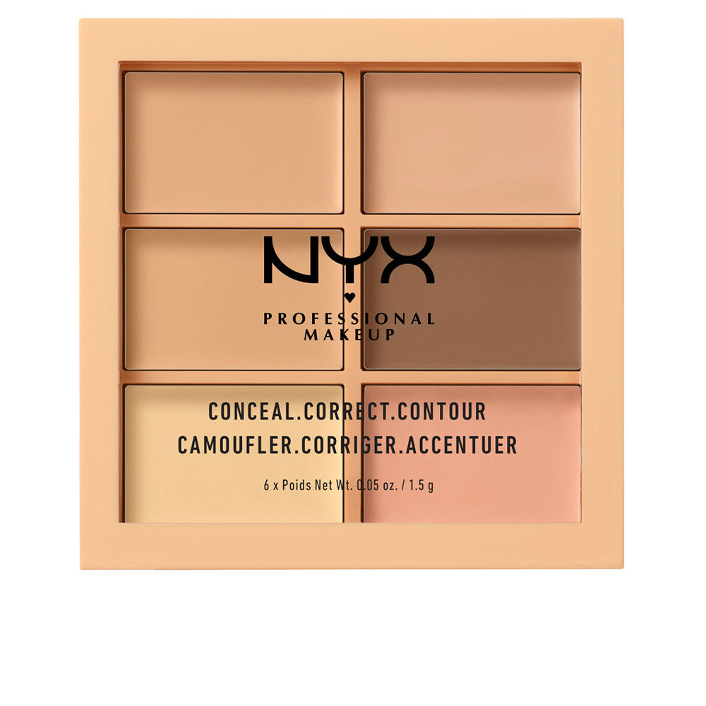 Compact palette with three cream concealer shades in 1.5 g pans