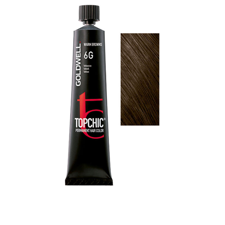 Tube of 6G permanent cream hair colour, warm golden-brown, 60 ml