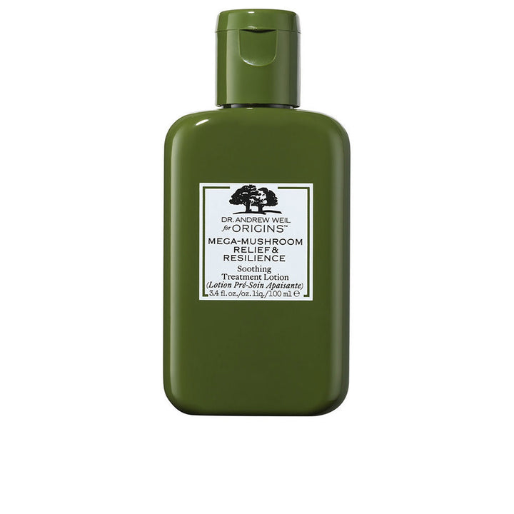 100 ml clear treatment lotion bottle with amber liquid and minimalist label