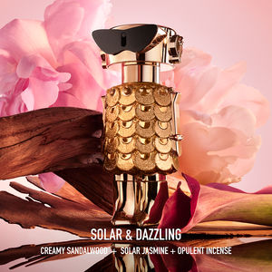 50 ml bottle of jasmine, mango and incense Eau de Parfum for Women, amber liquid