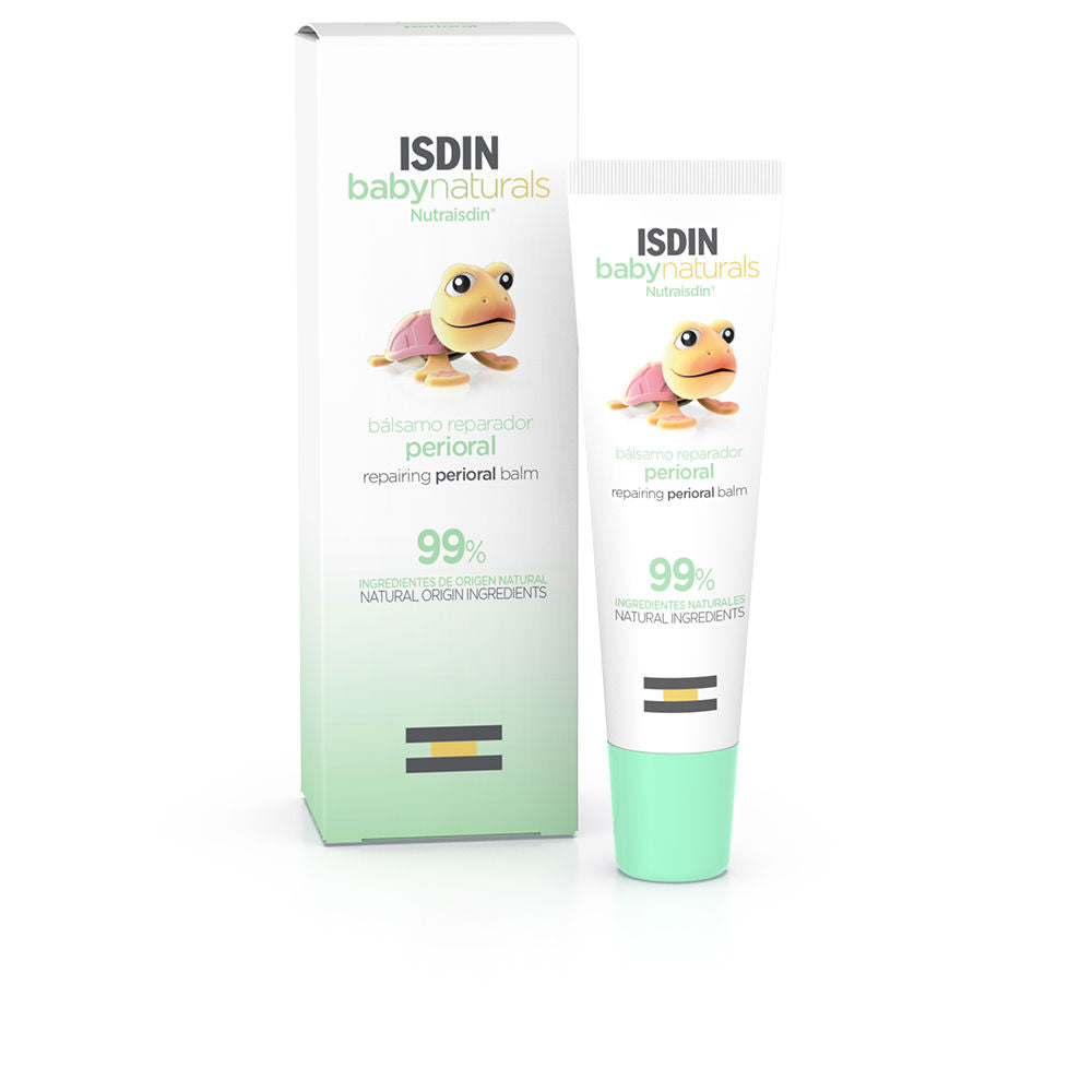 Small tube of Isdin Baby Naturals perioral balm for soothing infant mouth and nose skin