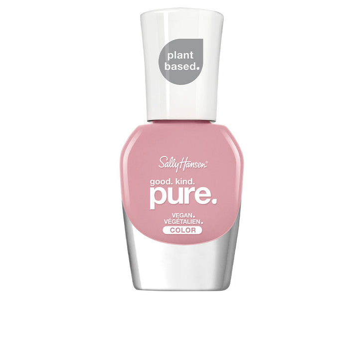 10 ml bottle of pinky clay cream nail polish with plant-fibre brush