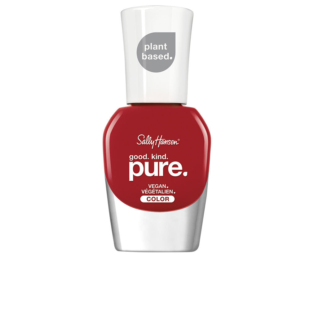 10 ml bottle of pomegranate-red vegan nail polish with recycled cap