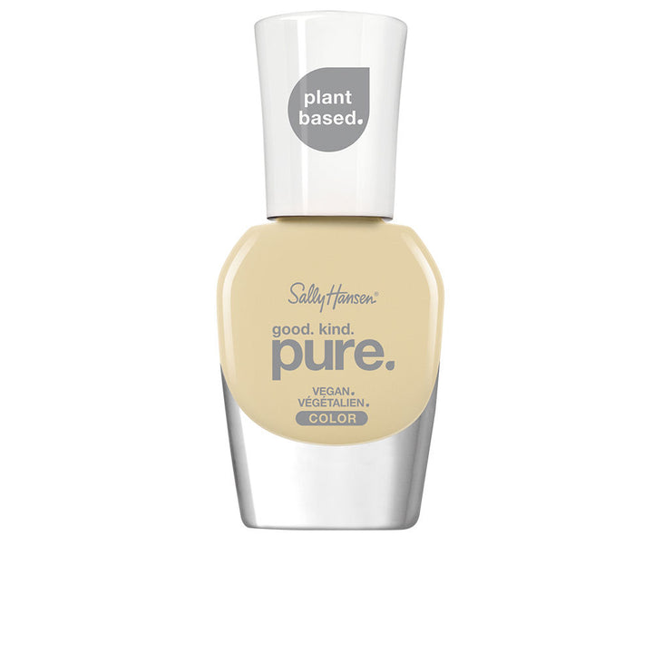 10 ml coral cream nail polish bottle with recycled cap and plant bristle brush