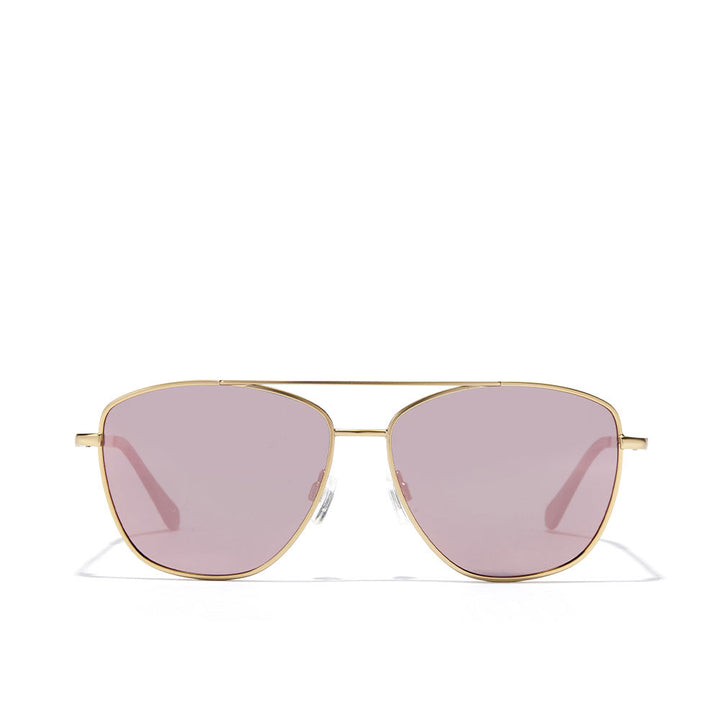 Karat rose-gold metal aviator sunglasses with polarised rounded lenses, Unisex