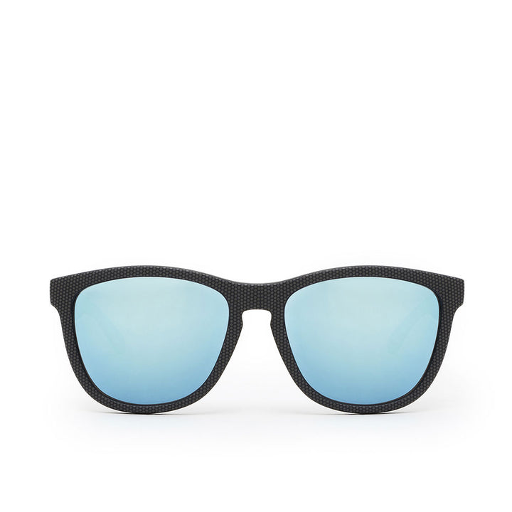 Unisex square black nylon sunglasses with polarised lenses, 54 mm