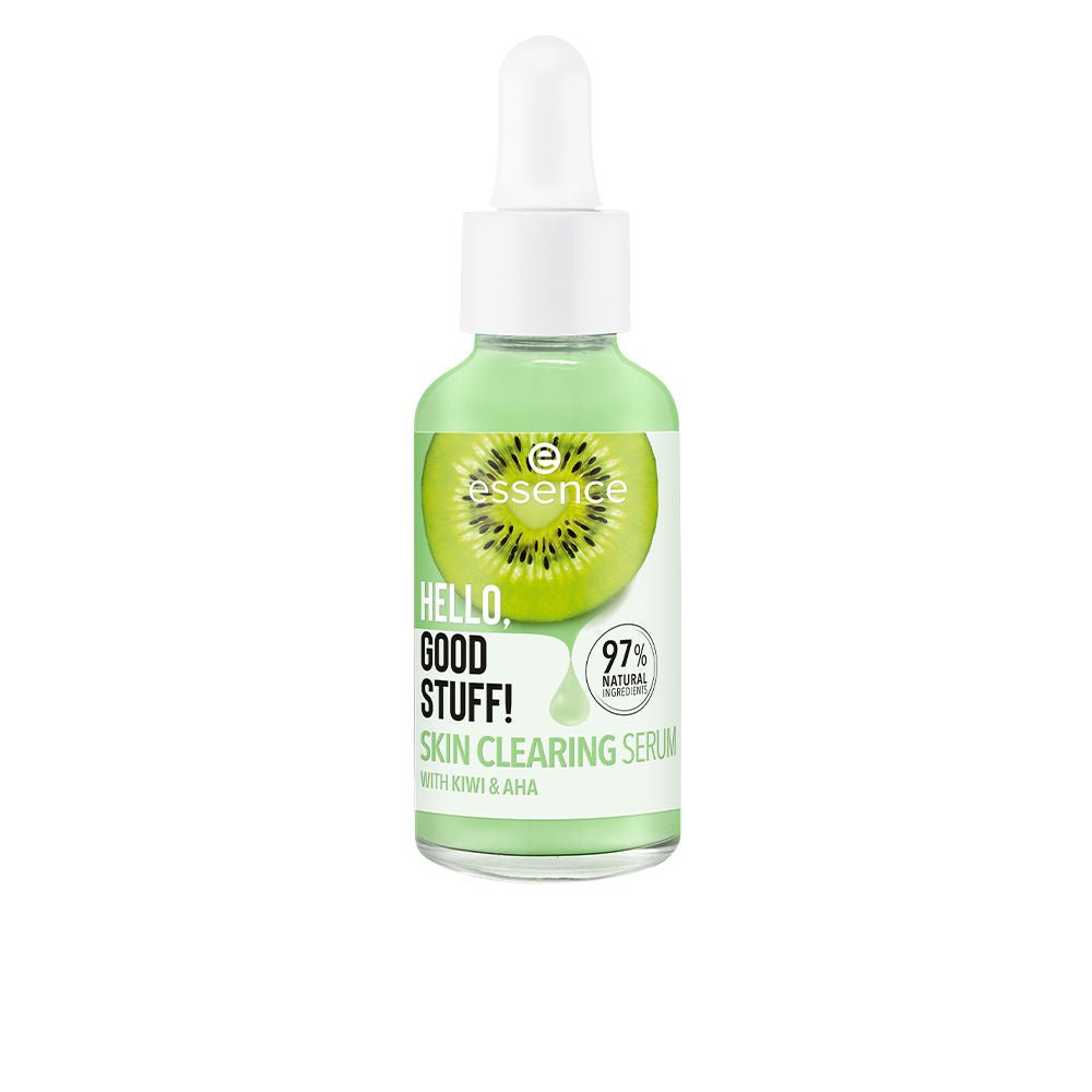 30 ml pump bottle of kiwi AHA skin‑clearing serum, translucent green liquid