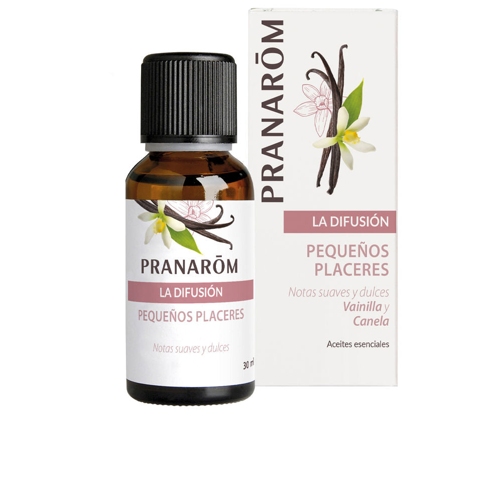 Small amber 30 ml bottle of organic vanilla and cinnamon diffuser essence