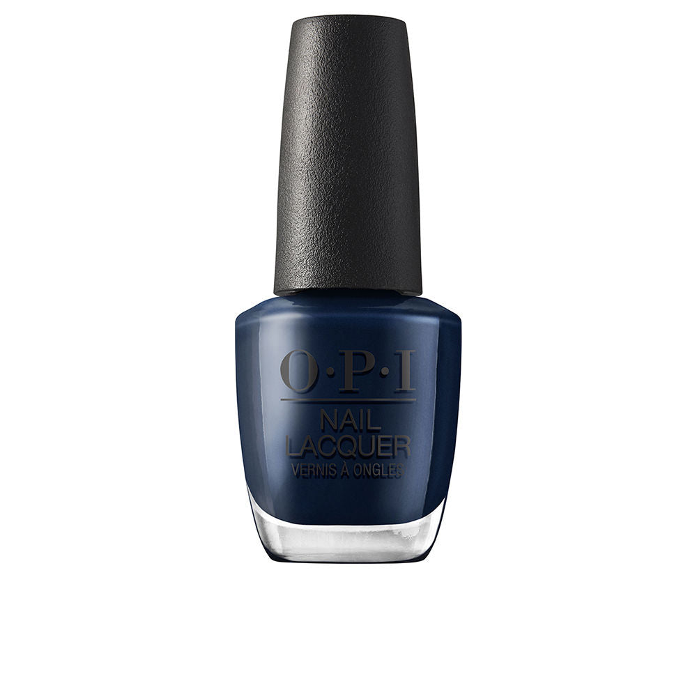 15 ml deep navy nail lacquer bottle with wide brush, glossy finish