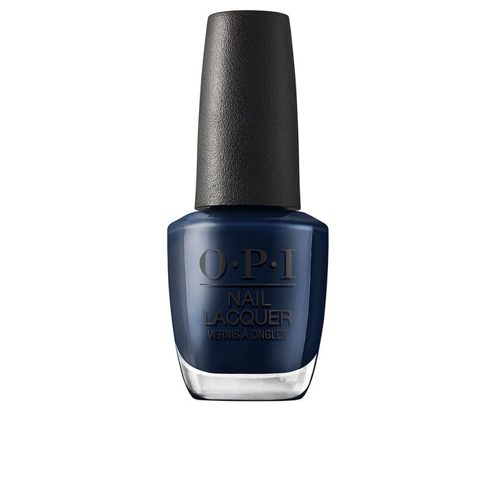 15 ml deep navy nail lacquer bottle with wide brush, glossy finish
