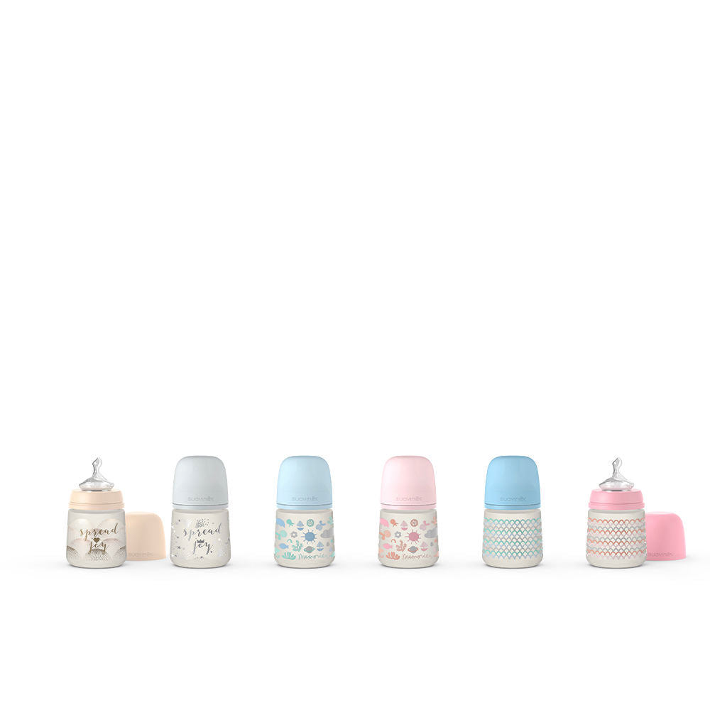 150 ml straight baby bottle with silicone anatomical slow‑flow teat, Unisex