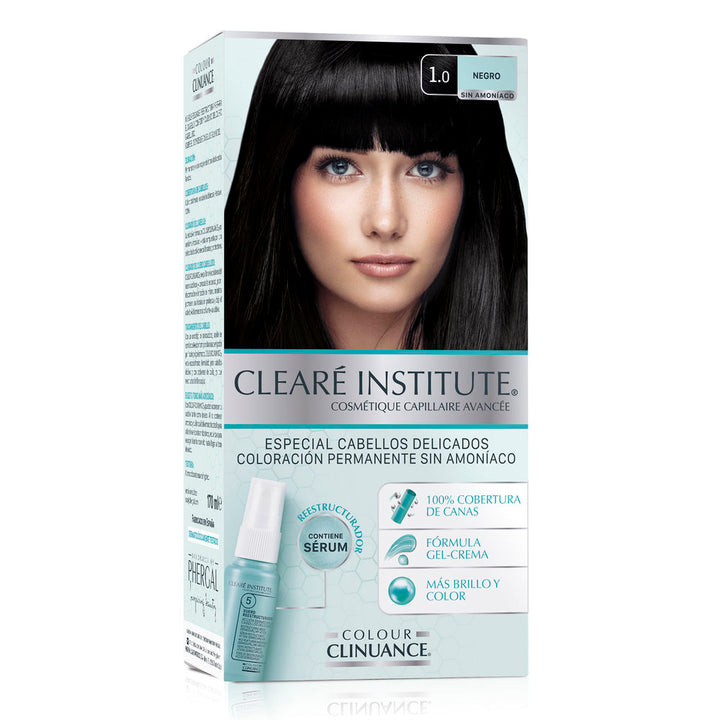 Black ammonia-free permanent hair colour kit, conditioning formula for delicate hair