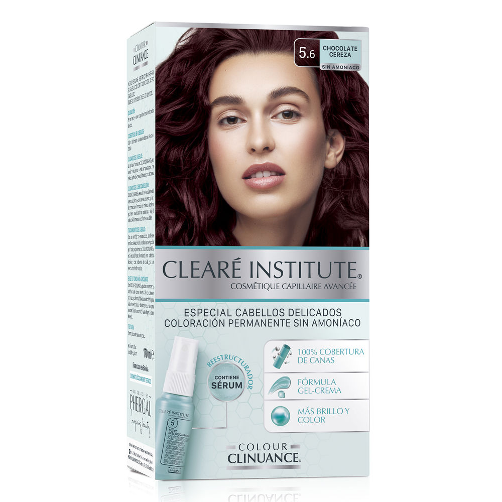 Tube and developer pack for ammonia-free chocolate cherry hair colour, 5.6 shade
