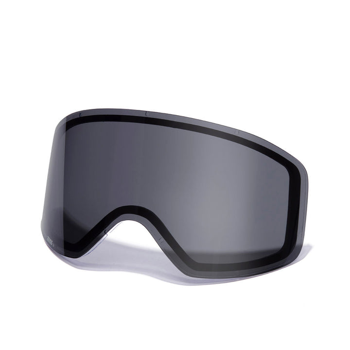 Orange mirrored ZEISS replacement lens for large goggle frames, with pouch and box