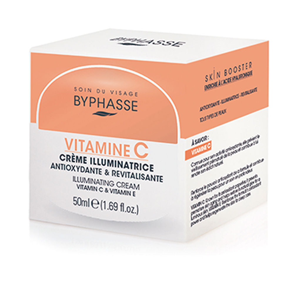 50 ml jar of Vitamin C illuminating face cream with pale peach tint