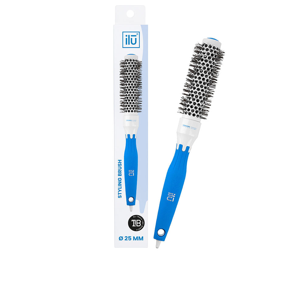 25 mm ceramic vent round brush with ergonomic non-slip handle, pin and ionised nylon bristles