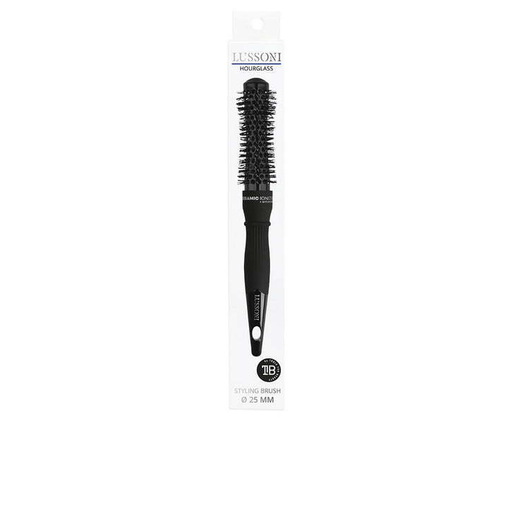 Concave 25 mm ceramic styling brush with waved nylon bristles for women