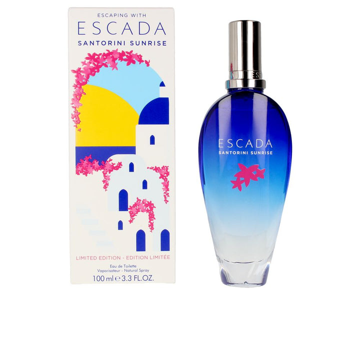 100 ml limited-edition Santorini Sunrise perfume bottle, wavelike glass, citrus-floral fragrance