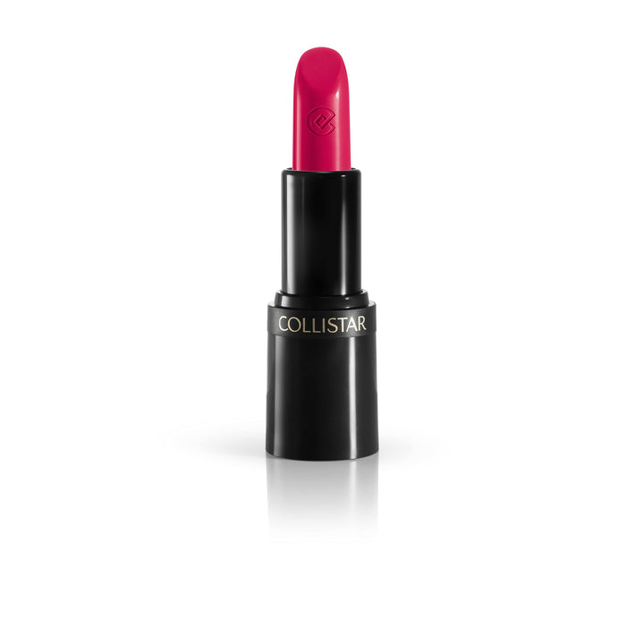Lipstick bullet in deep strawberry shade, black recyclable case, 3.5 g
