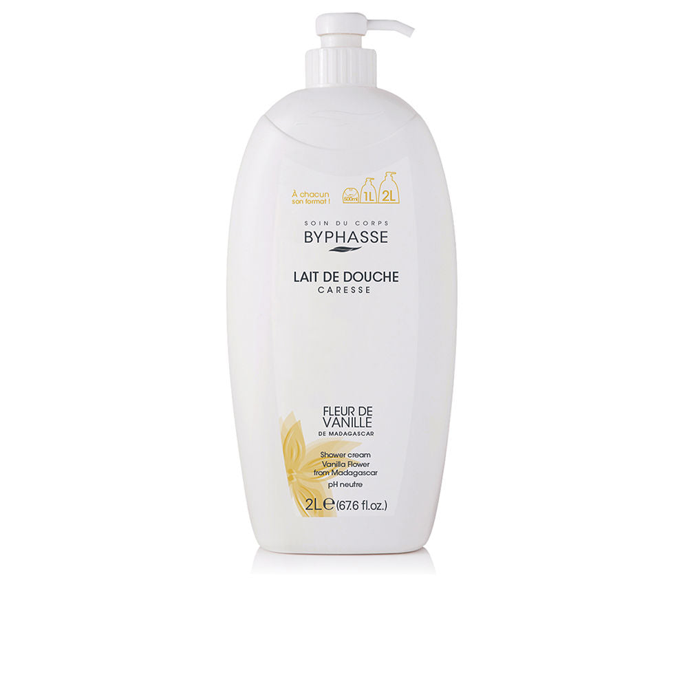 2-litre vanilla cream shower gel in dispenser bottle, creamy texture, Unisex