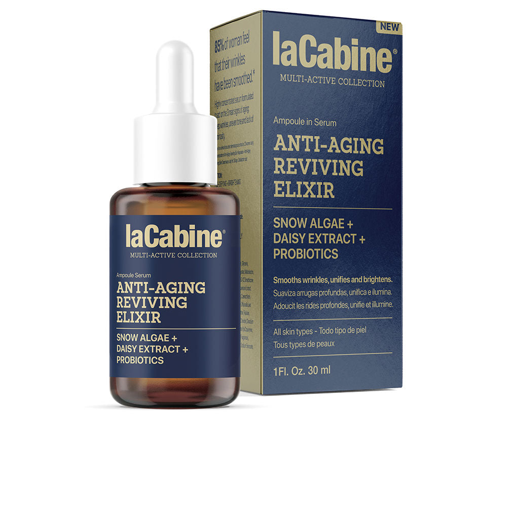 30 ml amber glass bottle of revitalising anti‑ageing serum with pump