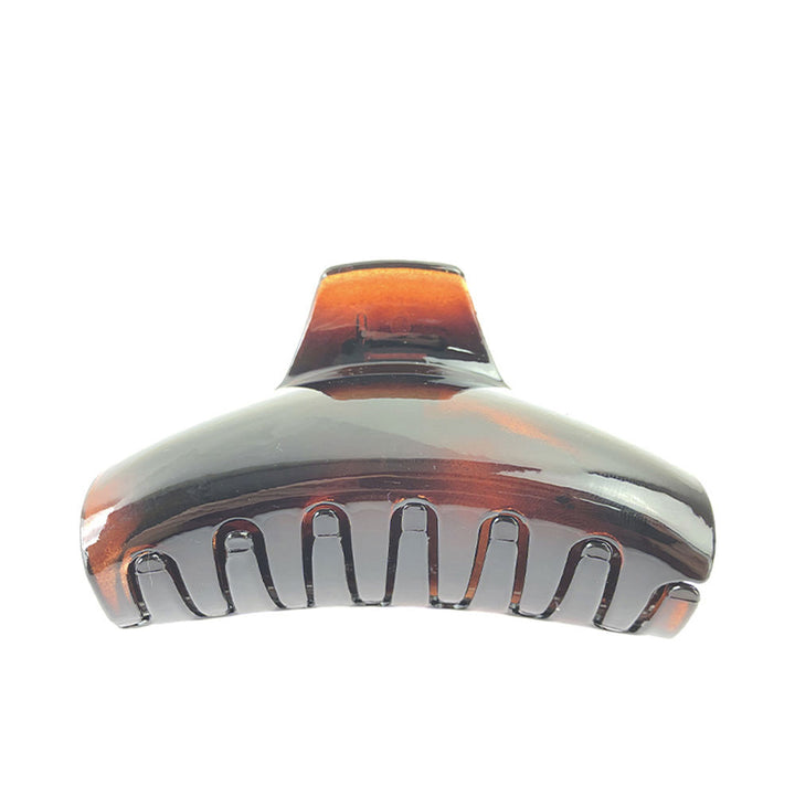 Inca Warm brown-to-black gradient plastic hair claw with curved shape, gripping teeth, and smooth finish