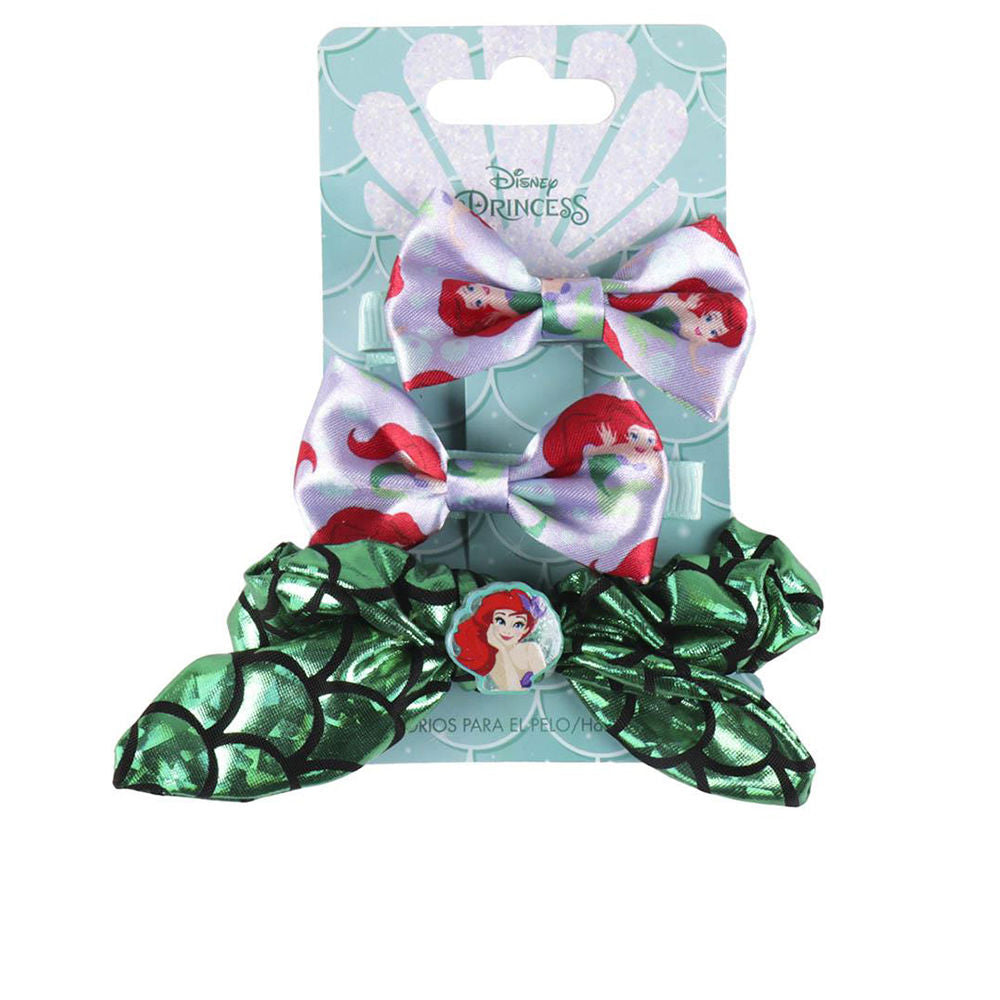 Three-piece Minnie set: bow scrunchie with charm and two crocodile clips in compact box