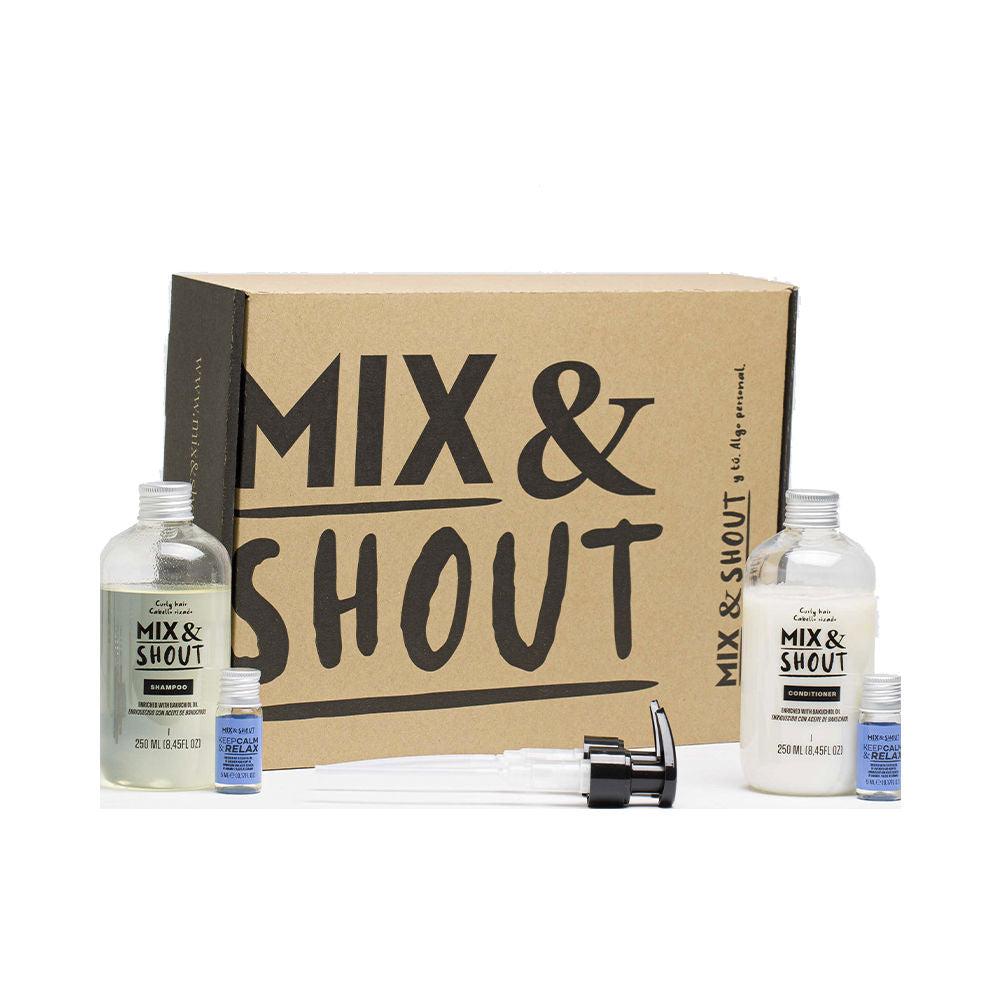 Two-piece curly hair set: shampoo and conditioner with lavender-rosemary scent