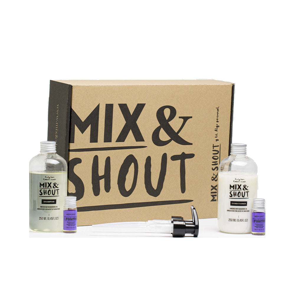 Two-piece curly hair set: shampoo and conditioner tubes, warm anise-cinnamon packaging