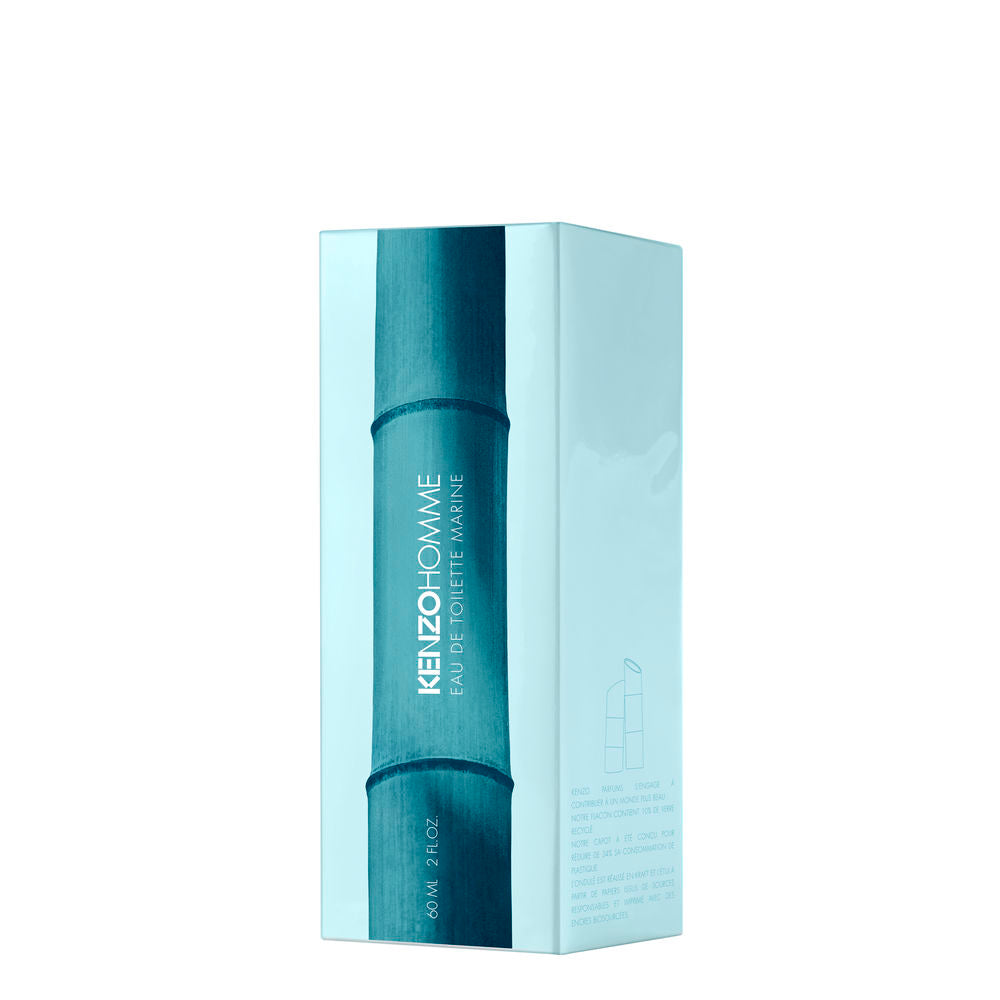 Translucent blue-green 60 ml spray bottle; marine, woody men&