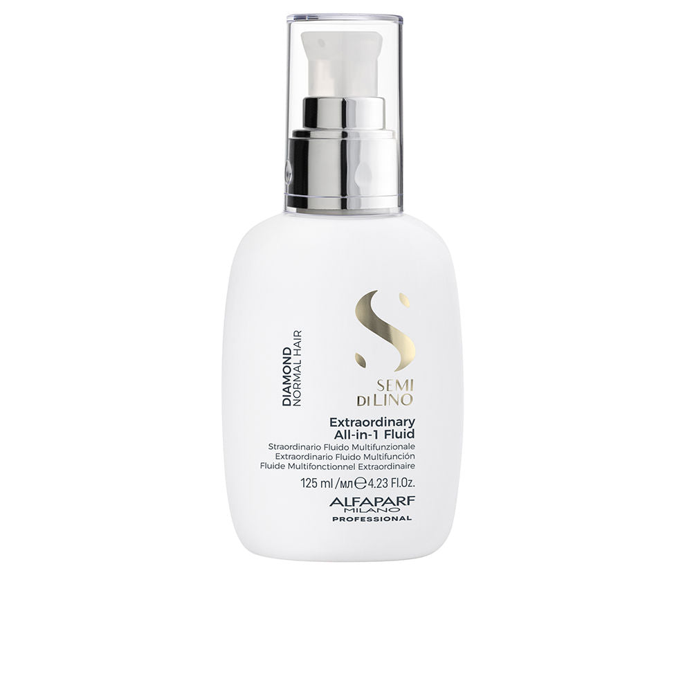 Small clear bottle of lightweight leave‑in serum for shiny, detangled hair, 125 ml
