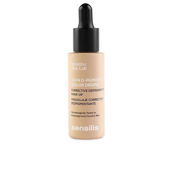 30 ml beige liquid corrective pigment drops in glass bottle with pipette