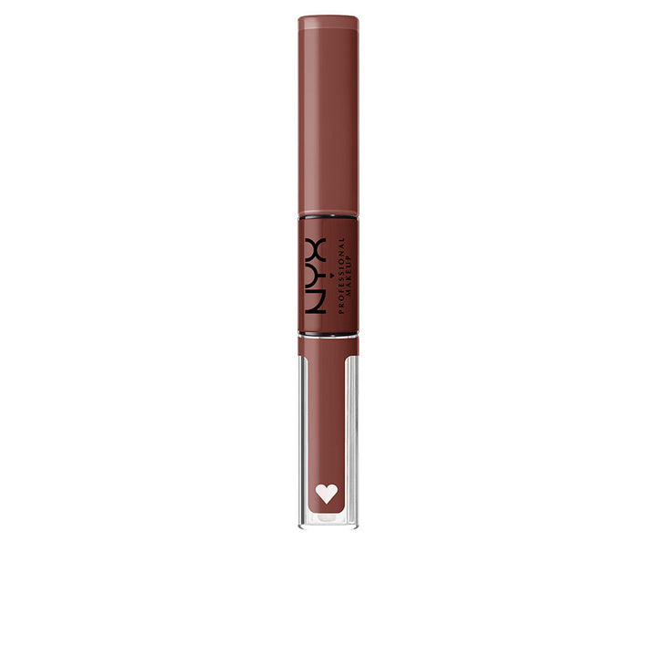 Brown high-shine jojoba lip gloss in 3.4 ml tube with doe-foot applicator