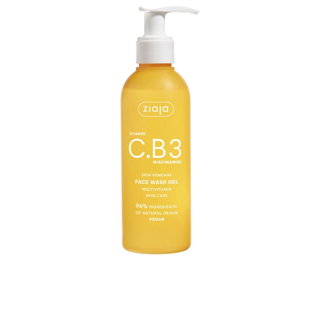 190 ml clear gel cleanser bottle with pump, Vitamin C and niacinamide