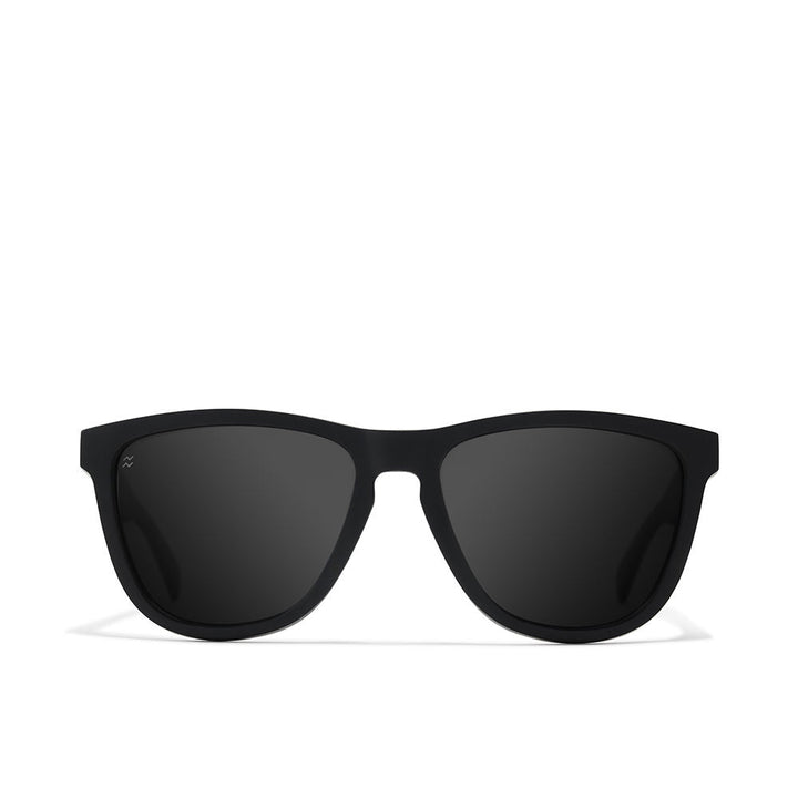 Matte black rectangular nylon sunglasses, polarised lenses, Unisex