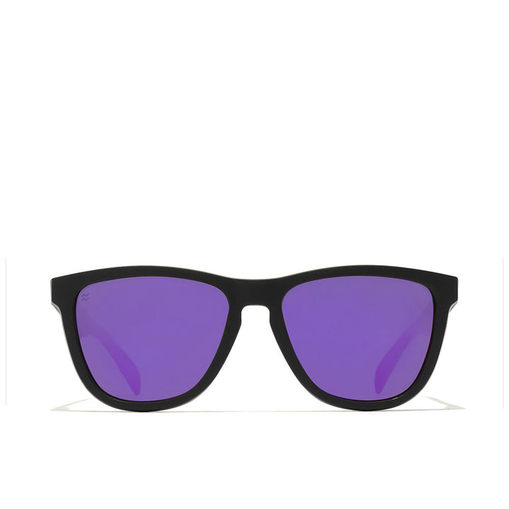 Matte black rectangular nylon sunglasses, polarised lenses, Unisex