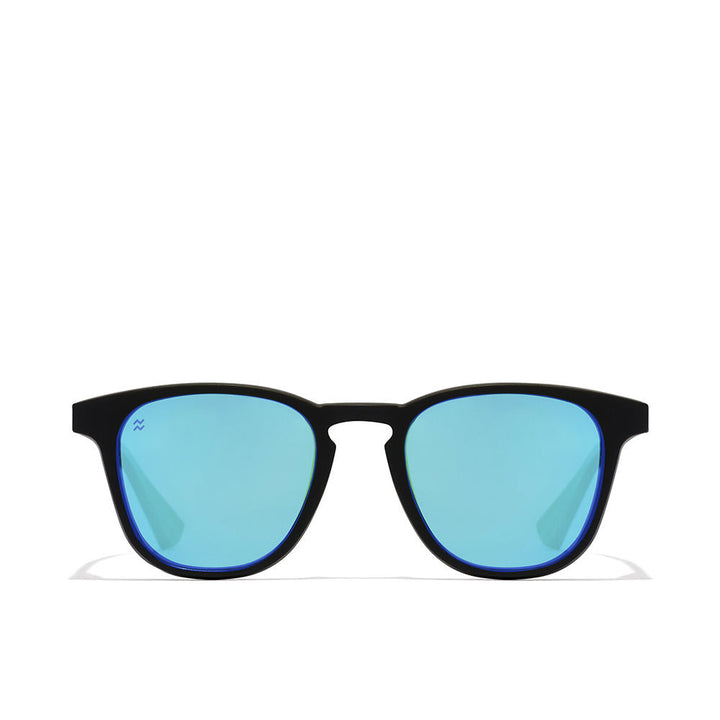 Black rectangular nylon sunglasses with polarised lenses, Unisex, 45 mm bridge