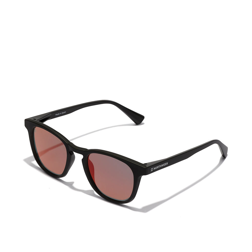 Black rectangular unisex sunglasses, polarised lenses, nylon frame