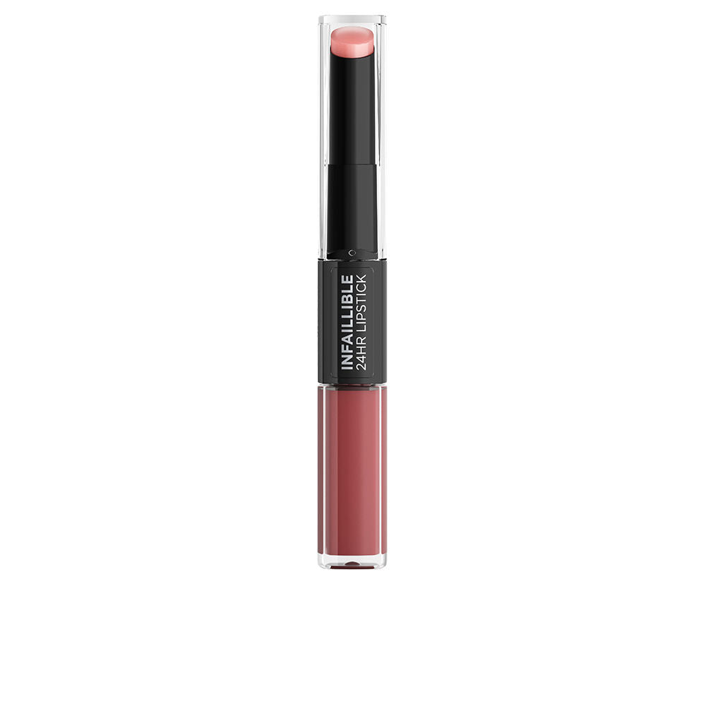 Slim lipstick bullet, satin‑velvet red shade, 5.7 g packaging