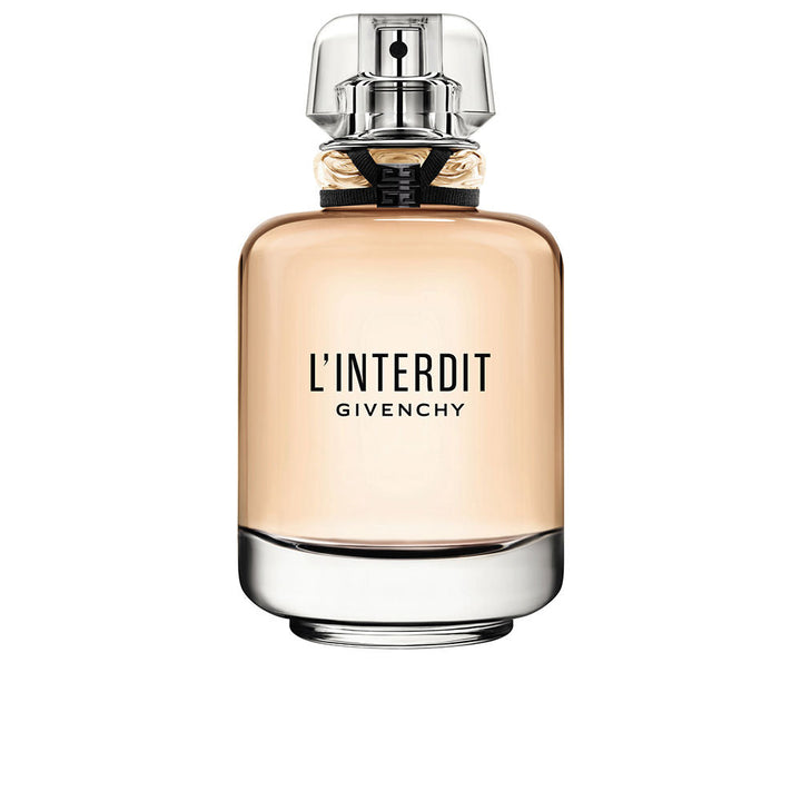 Heavy glass perfume bottle with black ribbon, floral-woody Eau de Parfum for Women