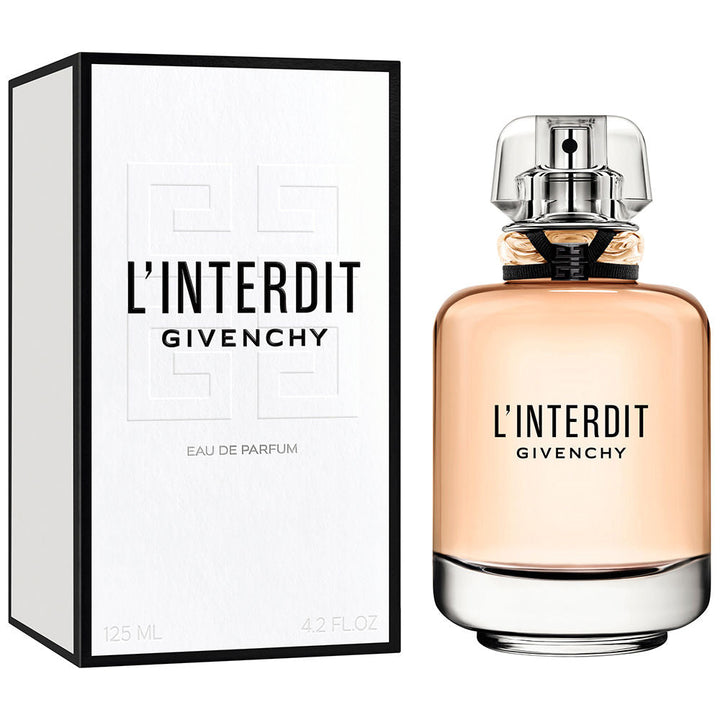 Heavy glass perfume bottle with black ribbon, floral-woody Eau de Parfum for Women