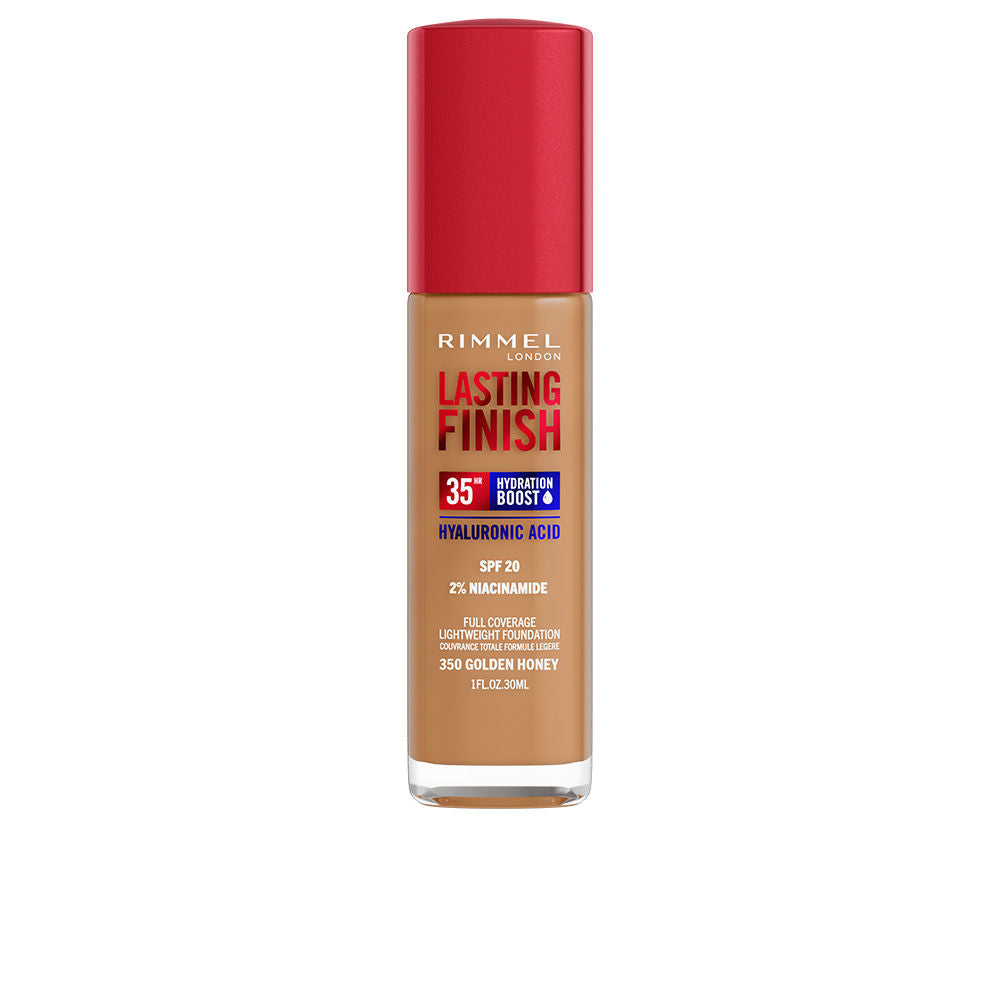 30 ml pump foundation, shade 350 Golden Honey, fluid long-wear finish, SPF20