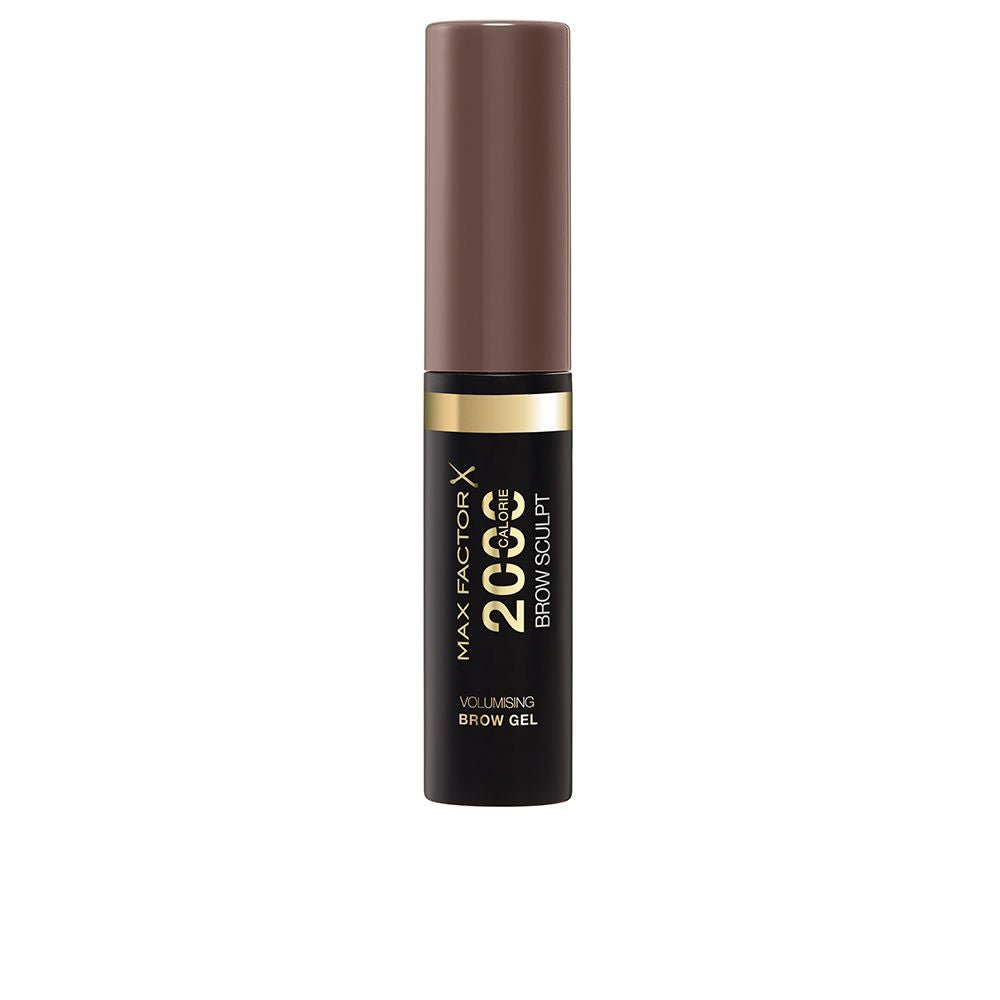 Tube of soft brown volumising brow gel with compact brush, 4.5 ml