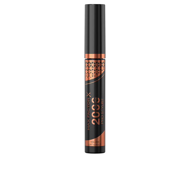 Black curved-brush mascara tube, 9 ml, voluminous finish, Unisex