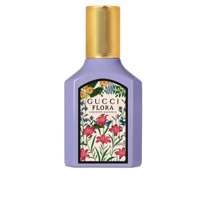 Clear flacon of magnolia floral eau de parfum, 100 ml, minimalist bottle