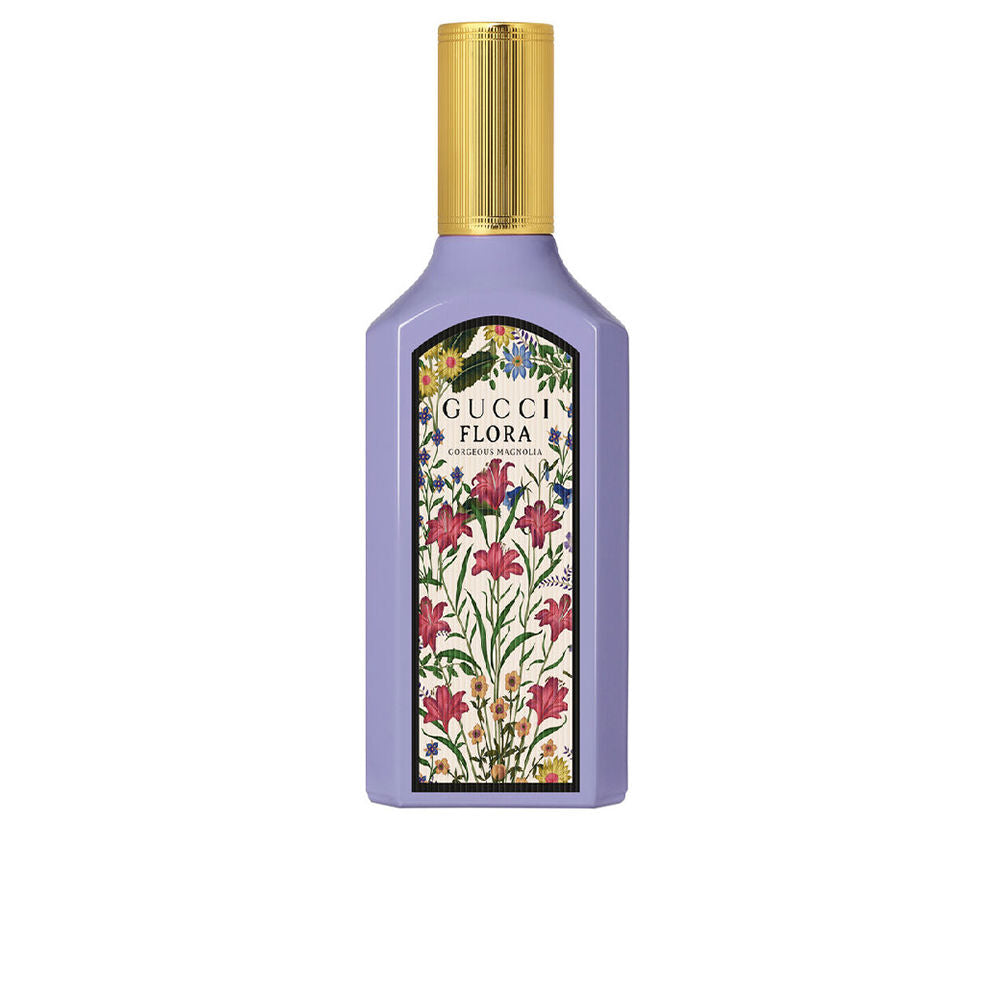 Clear flacon of magnolia floral eau de parfum, 100 ml, minimalist bottle