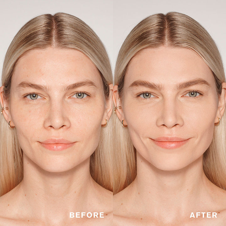 30 ml tinted SPF20 serum foundation in light shade, dewy natural finish